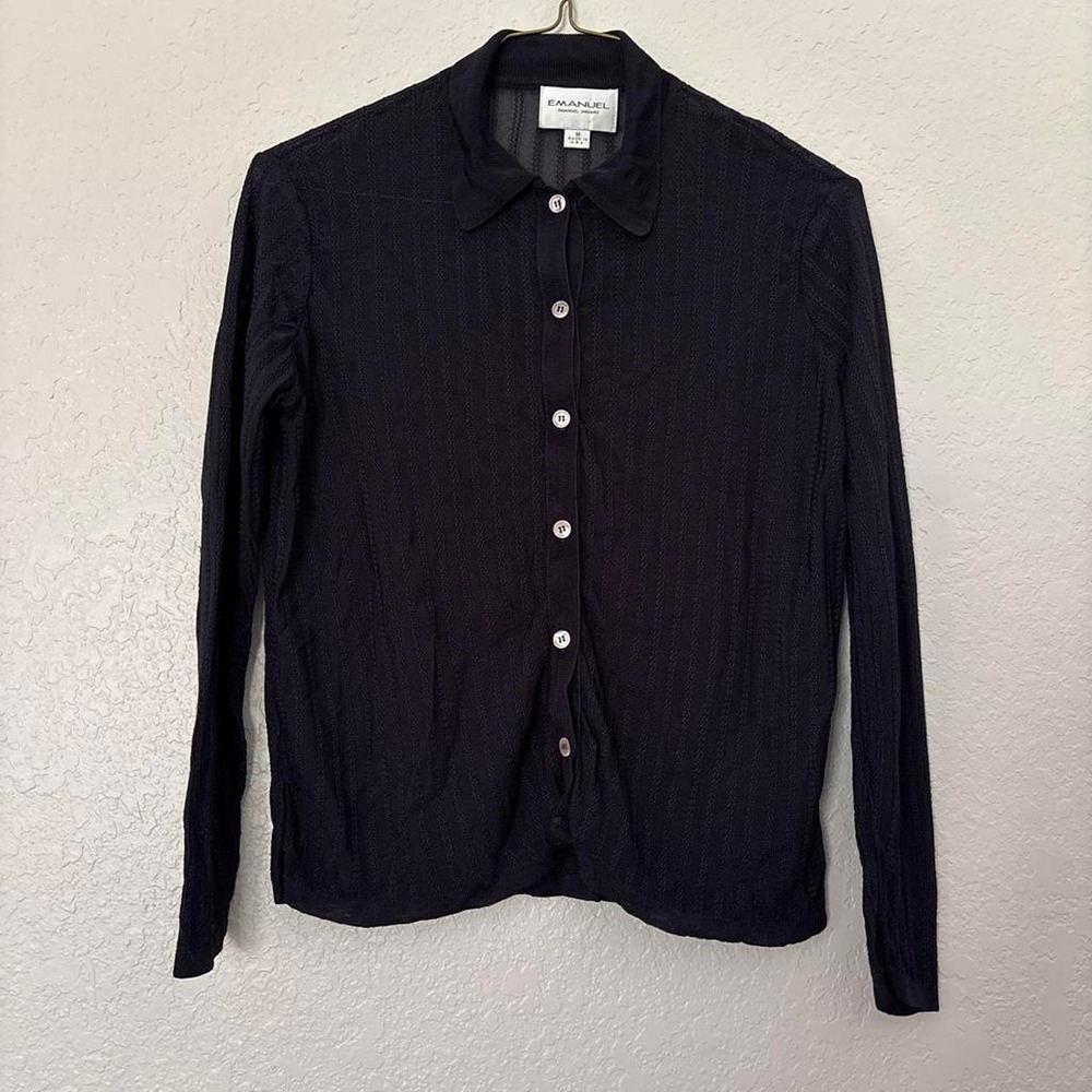 Emanual Ungaro black mesh like shirt